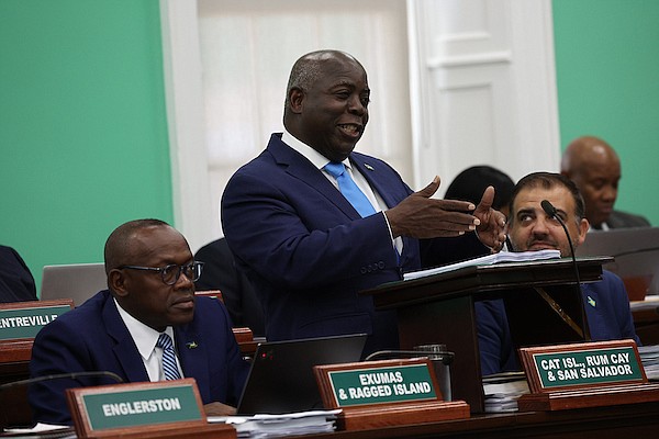 Prime Minister Philip Davis delivers his budget communication in the House of Assembly on May 29, 2024.