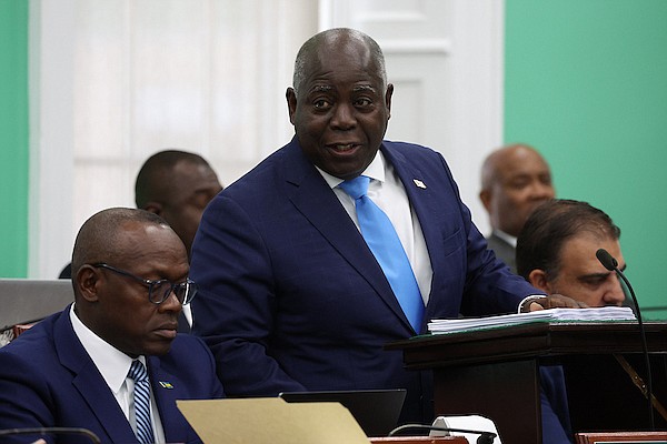 Prime Minister Philip "Brave" Davis during his 2024 Budget Communication speech in the House of Assembly on May 29, 2024. Photo: Dante Carrer/Tribune Staff