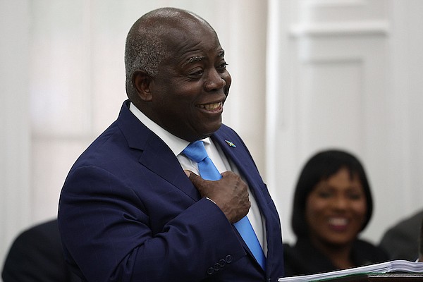 Prime Minister Philip "Brave" Davis during his 2024 Budget Communication speech in the House of Assembly on May 29, 2024. Photo: Dante Carrer/Tribune Staff