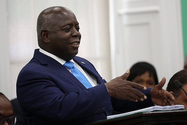 Prime Minister Philip "Brave" Davis during his 2024 Budget Communication speech in the House of Assembly on May 29, 2024. Photo: Dante Carrer/Tribune Staff