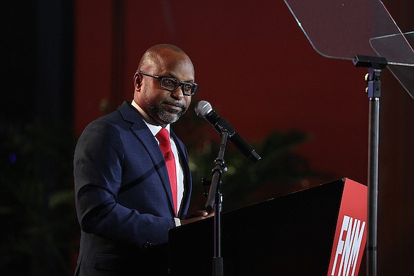 East Grand Bahama MP Kwasi Thompson speaks during the 2024 FNM Convention held at Baha Mar on June 1, 2024. Photo: Dante Carrer/Tribune Staff