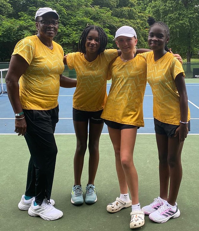 Coach Paula Whitfield with the Bahamas girls team