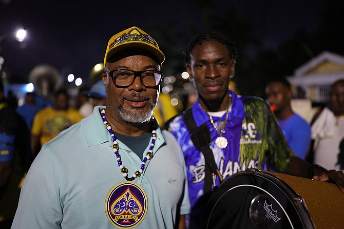 Trevor Davis at a Junkanoo practice session in July. Photo: Dante Carrer/Tribune Staff