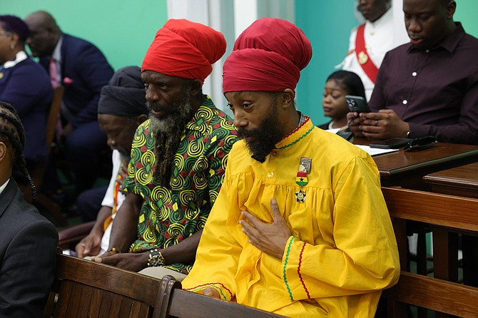 Members of the Rastafarian community listening to the debate on marijuana legislation in the House of Assembly on July 15, 2024. 

Photo: Dante Carrer