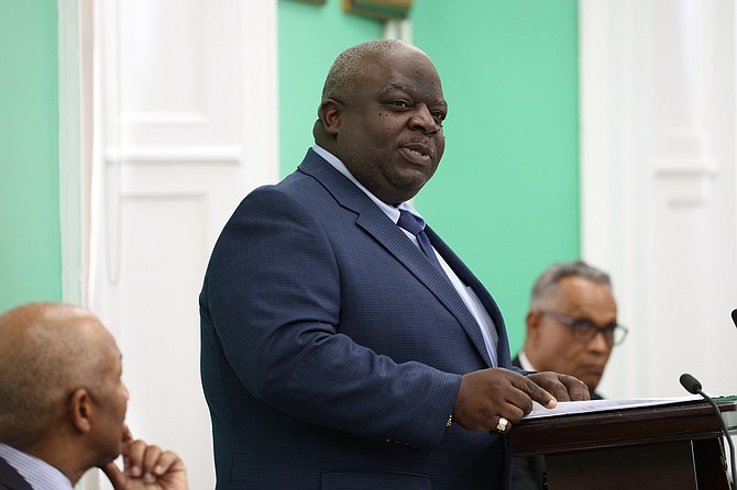 MP for Mangrove Cay and South Andros Leon Lundy during a sitting of the House of Assembly on May 1, 2024. Photo: Dante Carrer/Tribune Staff