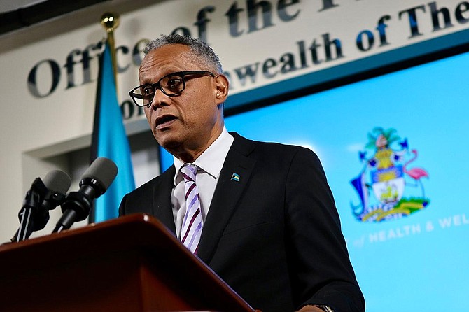 Dr Michael Darville speaking at the Office of the Prime Minister briefing on Friday, July 19, 2024. Photo: Dante Carrer/Tribune Staff