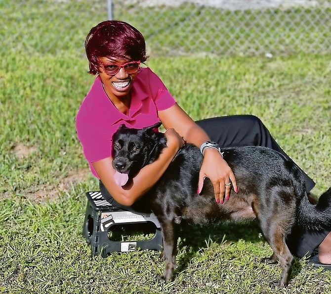 Dellarease Sabrina Johnson-Hield and her dog Belle