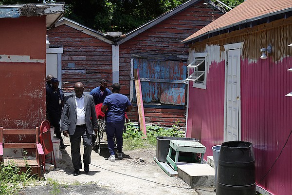 The scene on Homestead Street where a woman was found dead with injuries to her upper body on July 30, 2024. Photo: Dante Carrer/Tribune Staff