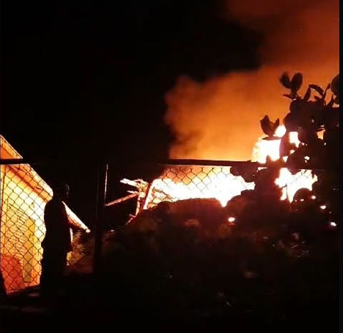 Community comes together to fight fire at Harbour Island All Age School.