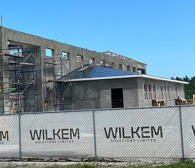 Picture showing current progress of hurricane shelter being built in Abaco.