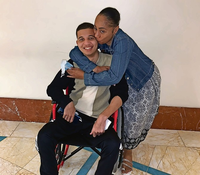 Nathan Bandelier with his Mother Natasha Gibson.