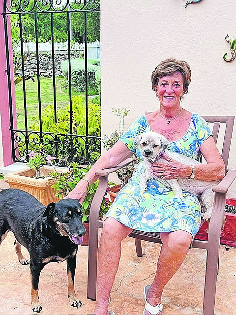 Joanna Robertson with Roxie and Buddy