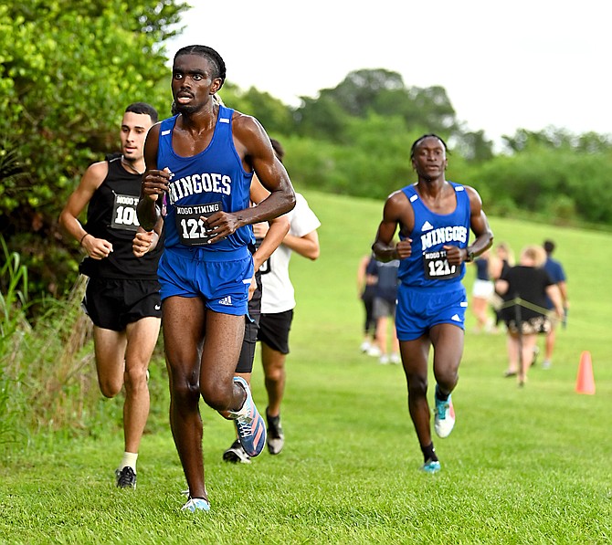 University of The Bahamas Mingoes cross country athletes compete in The Florida Atlantic University Cross Country Invitational on August 31 at South County Regional Park in Boca Raton, Florida.