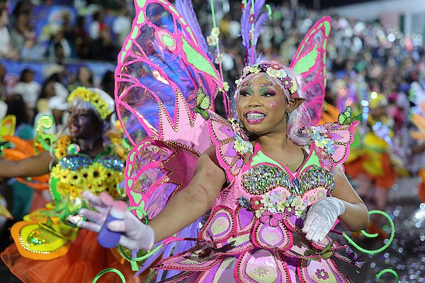 Members of The Valley Boys perform during the 2023 Boxing Day Junkanoo parade on December 27, 2023. Photo Dante Carrer