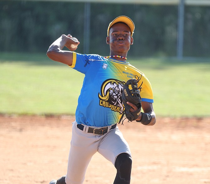 The Nassau Christian Academy Crusaders senior boys suffered an 8-2 defeat at the hands of the Kingsway Academy Saints yesterday on day one of the BAISS baseball season at the Baillou Hills Sporting Complex. Photo: Dante Carrer/Tribune Staff