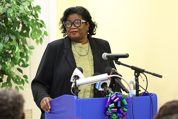 Department of Social Services Acting Director Charlamae Fernander speaks during a press conference for Older Persons Month at The Department of Physical Planning Hearing Room on September 26, 2024. Photo: Dante Carrer/Tribune Staff