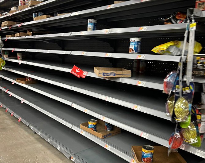 Empty shelves in Florida as pictured by Bahamians preparing for Hurricane Milton.