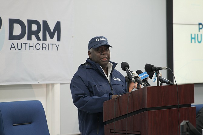 Prime Minister Philip Davis speaking at a national address concerning preparations for Hurricane Milton. Photo: Chappell Whyms Jr