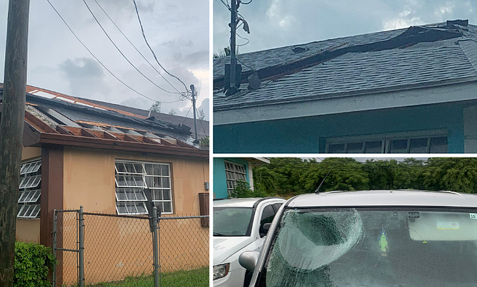 Photos of damages on Terry Lane near Marigold Farms caused by a strong wind believed to be a tornado or waterspout that found its way across the areas of Sea Breaze and Treasure Cove on October 8, 2024.  Photo: Storm Interceptor Miller/SiWeather Network