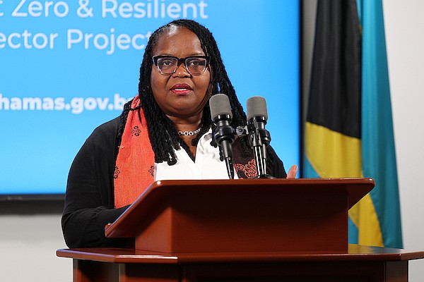 Senior policy advisor on climate change Rochelle Newbold speaks during a press briefing at the Office of The Prime Minister on October 10, 2024. Photo: Dante Carrer/Tribune Staff