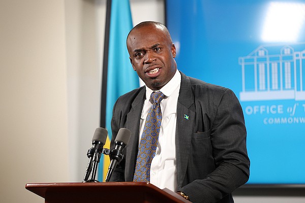 Consumer Protection Commission (CPC) Executive Chairman Randy Rolle speaks during a press briefing at the Office of The Prime Minister on October 10, 2024. Photo: Dante Carrer/Tribune Staff