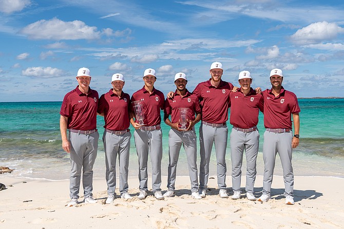 College of Charleston team members at the White Sands Bahamas Men’s NCAA Golf Invitational.