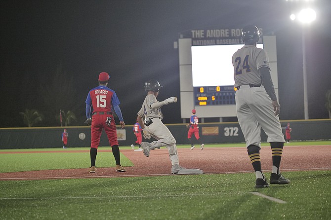 The Bahamas pulled off a huge 11-8 decision over Cuba to push their record to 3-0 on Friday night. Cuba dropped to 2-1. Photos: Chappell Whyms Jr