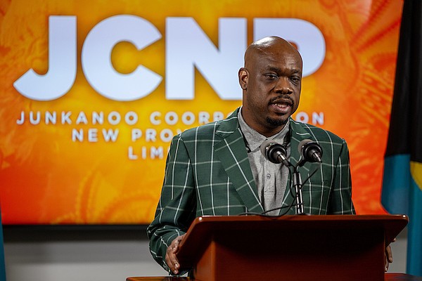 Junkanoo Coorporation New Providence (JCNP) Chairman Dion Miller speaks during the Office of the Prime Minister's Weekly Press Briefing on December 12, 2024. Photo: Dante Carrer/Tribune Staff