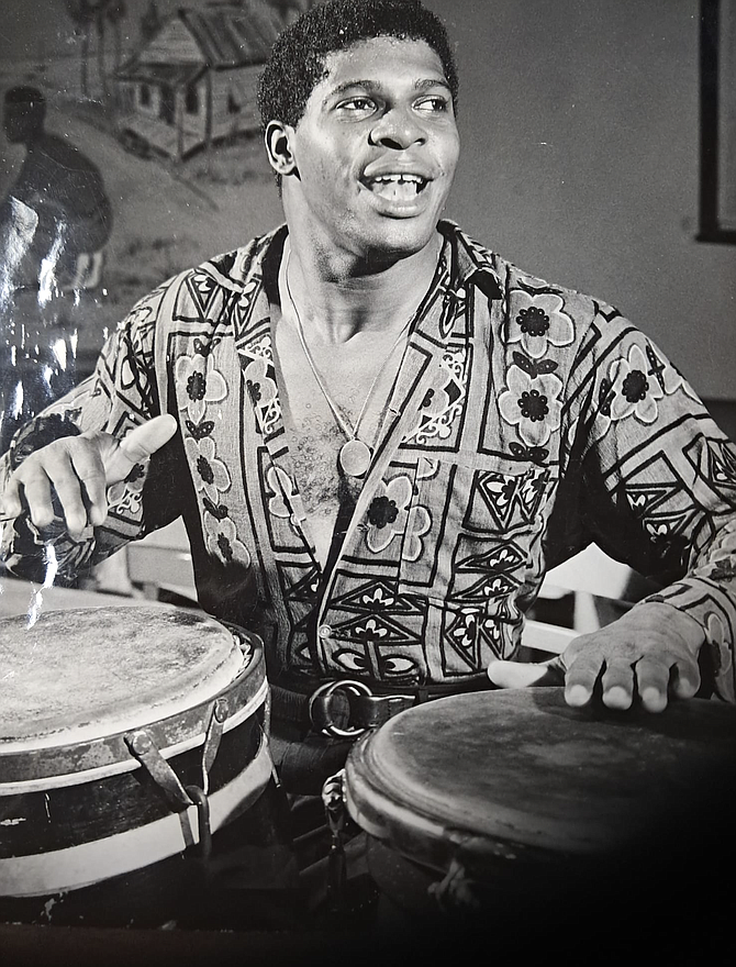 Peanuts Taylor in 1975, at the opening of the Drumbeat Club at Nassau Beach Hotel.