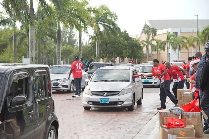 SCENES at the Fox Foundation giveaway yesterday. Photo: Chappell Whyms Jr