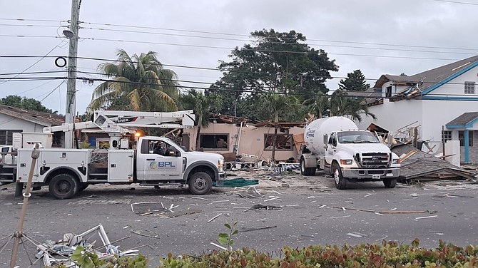 The scene of the explosion. 
Photo: Chappell Whyms Jr