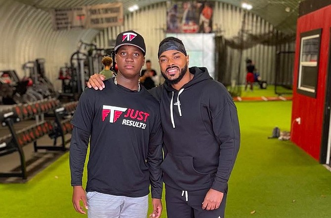 Oakland Athletics signee Ayden Johnson alongside Fortuna Training Facility (FTF) coach Jose Fortuna.