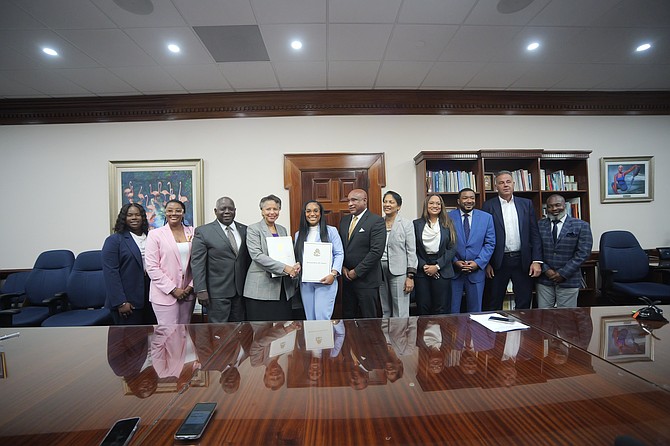 HOA signing for the Fox group of companies for the development $300m hotel, marina and entertainment project on Cable Beach and Balmoral Island at the Office of the Prime Minister on February 6, 2025. Photo: Chappell Whyms Jr