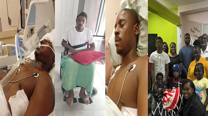Pictured are images of DJ Arthur Wilson from the family's gofundme for his medical expenses.