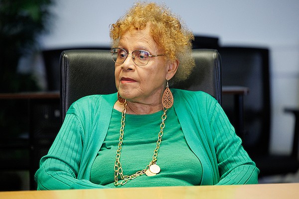 Dr Sandra Dean-Patterson speaks during a press conference where the Bahamas Crisis Centre presented the Good Samaritan Award to Delano Clarke at the Ministry of National Security on February 28, 2025. Photo: Dante Carrer/Tribune Staff
