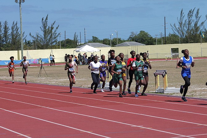 Athletes participating in the 2025 Government Secondary Schools Sports Association (GSSSA) Track and Field Championships on March 12, 2025.