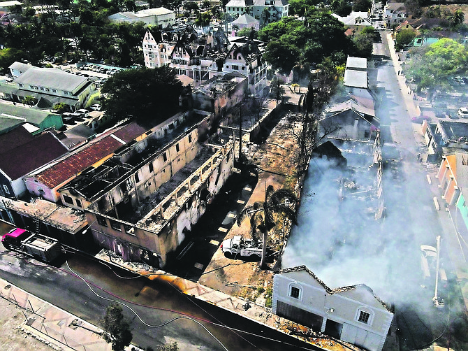 Drone footage of aftermath of Bay Street fire. Photo: Chappell Whyms Jr