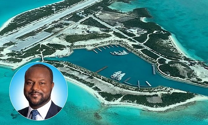 Howard Thompson (inset) and Norman's Cay Marina