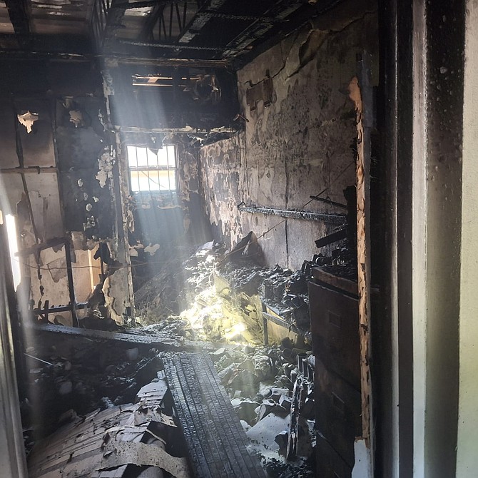 The scene of the blaze at Christ the King church