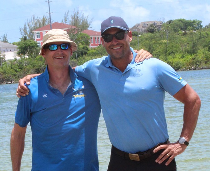 Nick Rowett and Rob Gibson (right) sharing a moment together.