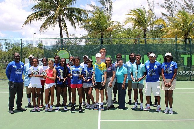 Participants of the Bahamas AID Junior Tennis National Championships at the National Tennis Centre.