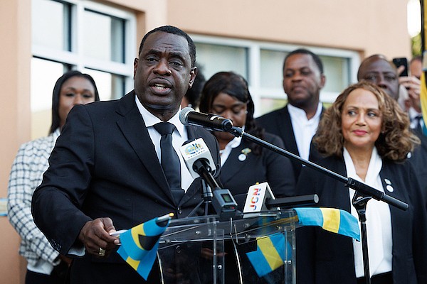 Coalition of Independents (COI) Party Leader Lincoln Bain speaks during the opening of COI Headquarters on June 28, 2025. Photo: Dante Carrer/Tribune Staff