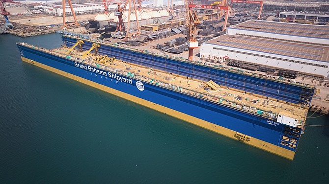 Dry docks at the Grand Bahama Shipyard