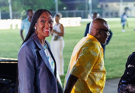 Seabreeze MP Leslia Miller-Brice arrives at the Independence Flag Raising Ceremony at Clifford Park on July 9, 2025. Photo: Dante Carrer/Tribune Staff