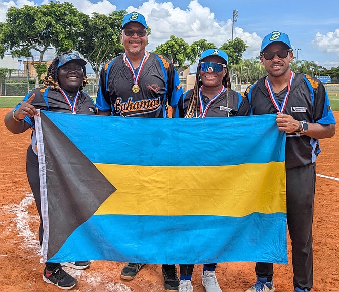 Team Bahamas coaching staff of Dachye Stubbs, Shane Albury and Grand Bahamians Alvounne Hall and Oscar Greene.