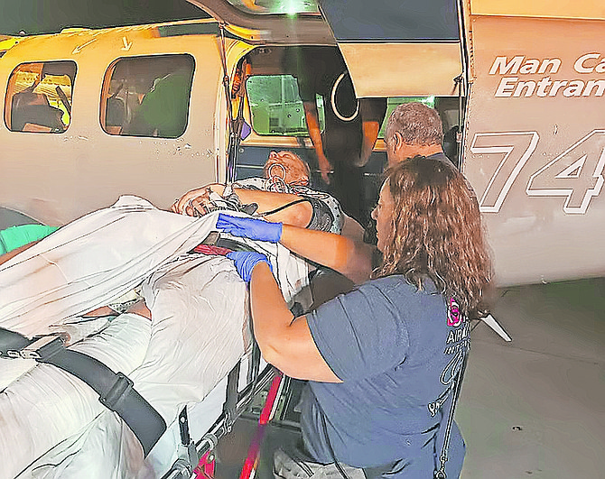 Charles Sinn being airlifted after the incident.