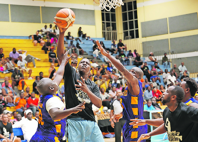 Action from the politicians v pastors game.