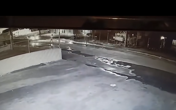 A screenshot of the security camera recording of Winchester “Chester” Robinson moments before he was struck by a car while walking along Soldier Road on July 13, 2025.