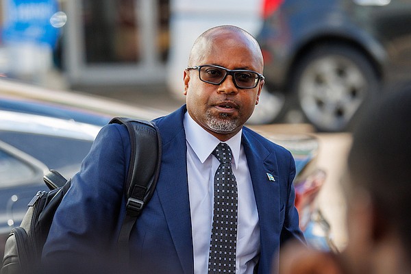 East Grand Bahama MP Kwasi Thompson outside the House of Assembly on July 23, 2025. Photo: Dante Carrer/Tribune Staff