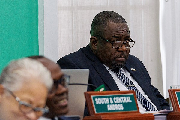 Minister of Youth, Sports and Culture Mario Bowleg in the House of Assembly on July 23, 2025. Photo: Dante Carrer/Tribune Staff